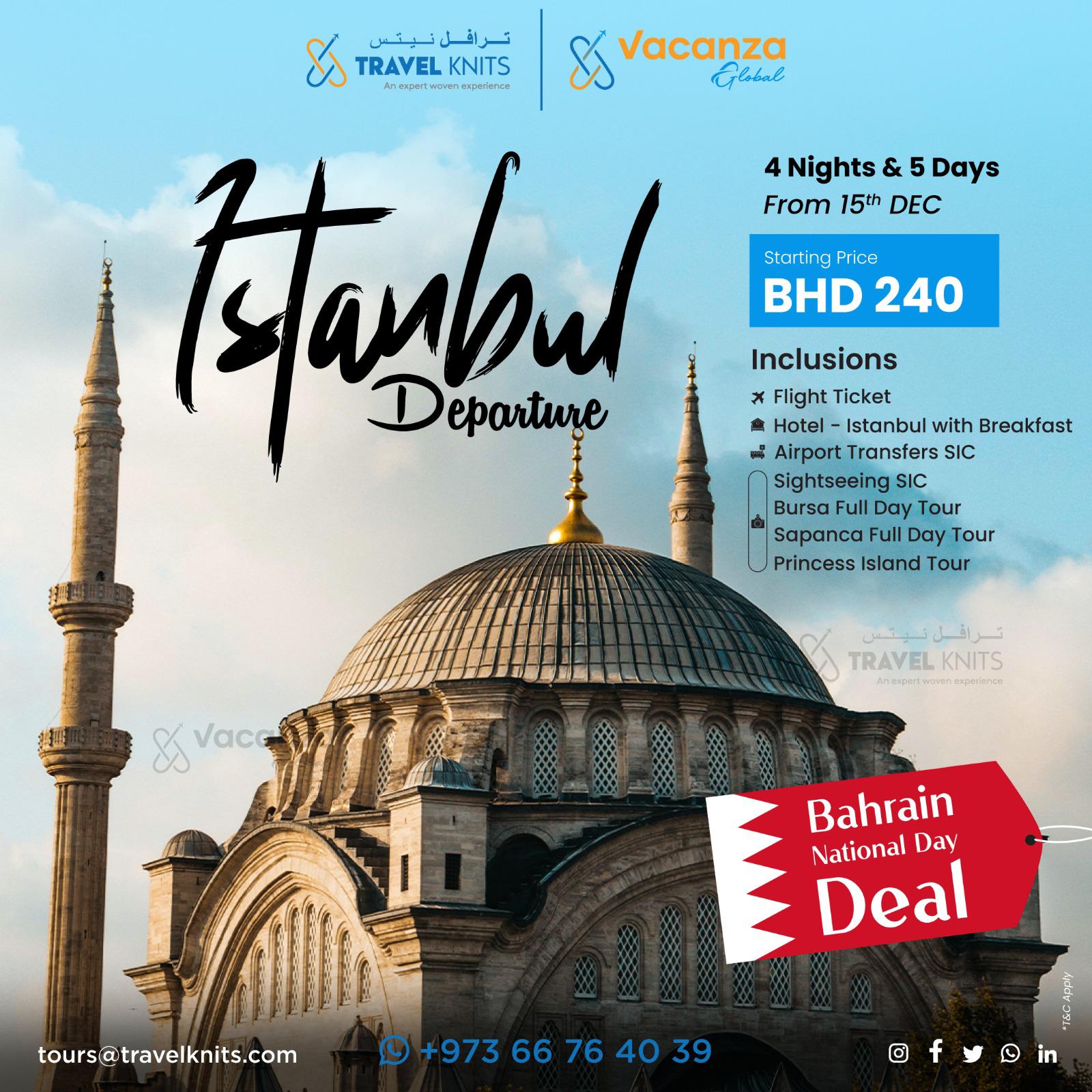 Istanbul bahrain national dayTour Packages - Book honeymoon ,family,adventure tour packages to Istanbul bahrain national day|Travel Knits
